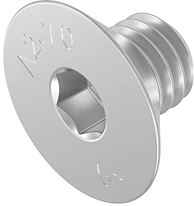 SECCARO Vite a testa svasata M5 x 6 mm, acciaio inox V2A VA A2, DIN 7991 / ISO 10642, esagono incassato, 20 pezzi