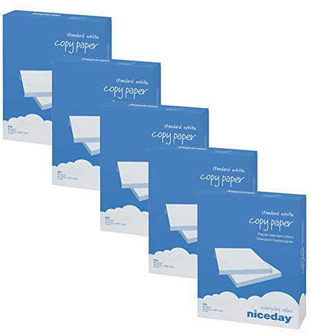 2500 Blatt Kopierpapier Weiß Druckerpapier Business Kopier Papier Copy Paper White Drucker Papier Hochweiß Universalpapier DIN A4 80g / m² 80g/qm - 21 mm x 29,7 cm
