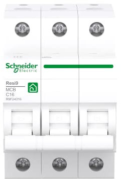 Schneider Electric Leitungsschutzschalter Resi9, 3-polig, 16A, C-Charakteristik, 6kA, Artikelnummer R9F24316