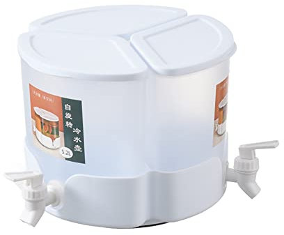 JAWSEU Distributeur Deau pour Réfrigérateur, Carafe Deau de 5.2L avec Robinet, Grande Capacité Distributeur De Boissons en Carafe Deau pour Eau, Jus, Café Glacé, Thé Glacé