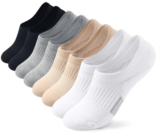 No Show Socks Womens, Invisible Cushioned Low Cotton Socks Size 6-9 4 Pairs