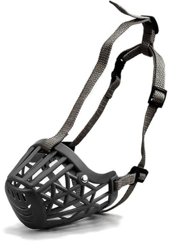 VIVIIHOO Maulkorb für große und kleine Hunde - Anti-Giftköder- und Beißschutz - Atmungsaktiv - Verstellbar - Ideal für Labrador, Bulldogge, Schäferhund und Boxer - Modell schwarz