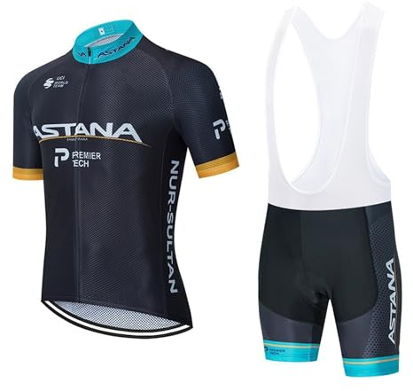 Petorenk Herr Cykelkläder Professionellt Set Cykelkläder Herr Sommarkläder för MTB-cyklar med 9D Gel PAD vadderade shorts som andas och torkar snabbt, Blå, L