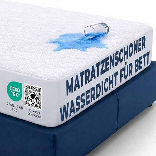 Protector Colchón 200x200 cm Funda Colchón Impermeable Sábana Bajera Impermeable de Algodón y Microfibra Cubre Colchón para Cama Transpirable Hipoalergénico Antiácaros Lavable a Máquina