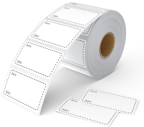 1000 Pcs Freezer Labels, Food Freezer Lables, Removable Food Stickers, Waterproof & Oil-Proof, Sticky Labels On a Roll, Easy Peel Off and Easy to Write for Freezer, Containers, Jars