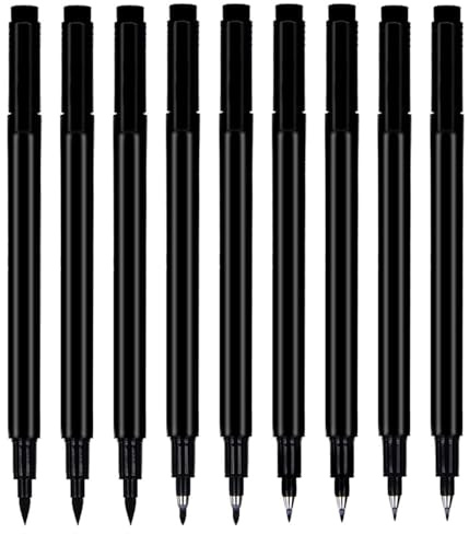 9 Stylos De Calligraphie, Outils De Calligraphie, Outils D'Écriture, Outils De Création De Peinture, Stylo Noir
