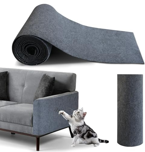Alfombrilla Autoadhesiva para Gato 40 x 300cm, Tablero para Gato DIY, Protector de Muebles Anti Arañazos para Sofá, Alfombra para Cat para Paredes y Esquinas