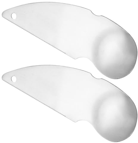 TOYANDONA 2 Piezas Cuchara para Kiwi de Acero Inoxidable de Herramienta para Pelar y Extraer Pulpa de Frutas Utensilio de Cocina Fácil de Limpiar y Reutilizable