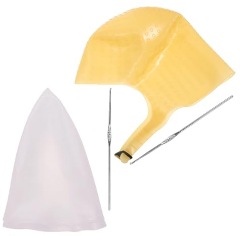 LOORGVEL Cuffia per Chioma Colorati in Silicone Resistente Fori per Mèches, Cappello Ago per Colorazione Fai da Te, Accessorio per Styling e Salone