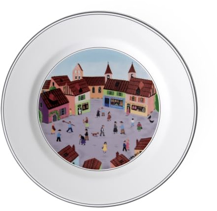 Villeroy & Boch Design Naif Piatto da Dessert Villaggio, Porcellana, Bianco, 21 cm