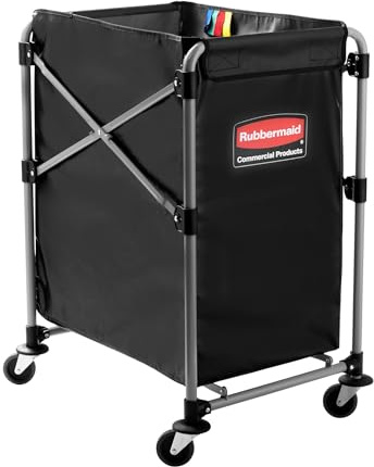 Rubbermaid Commercial Products X-Cart Tasche für Klappwagen 150 L Schwarz – Strapazierfähige Vinyl-Tasche mit Farbcodierung, transportiert große Lasten – 1871645