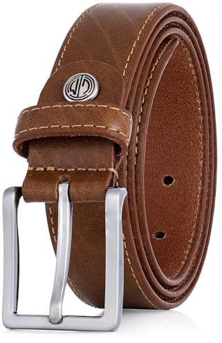 LINDENMANN Bälte män äkta läderbälte av nötläder, 30 mm brett, förkortningsbart, bälte män XXL, konjak, konjak, 90