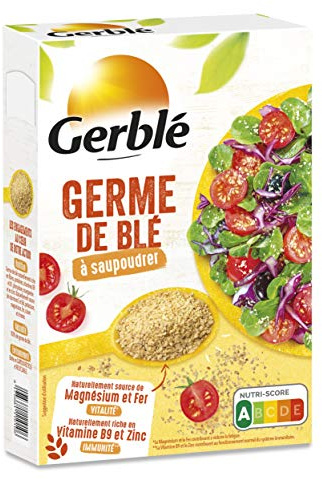 GERBLÉ – Germe de Blé à Saupoudrer – Super- Aliment Riche en Protéines - Source Naturelle de Magnésium et Fer – Riche en Vitamine B9 et Zinc – Nutri-Score A – 1 Boîte – 31 Portions – 250 g