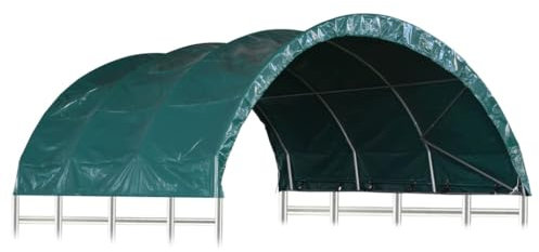 vidaXL Tenda per Bestiame Tettoia Capanno Tendone Allevamento Gazebo Tenda Riparo Animali Tendostruttura Ricovero Giardino Esterno in PVC Verde