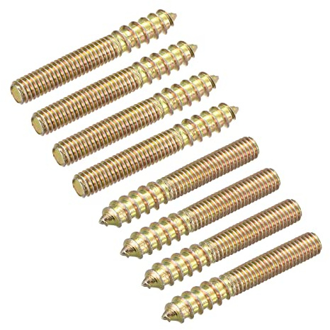 sourcing map 8 stycken skruvkontakter dubbeländgänga, pluggskruvar, stockskruvar M6 x 40 mm
