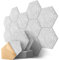 Paneles Acusticos Autoadhesivos, 12 Piezas, Hexagonal Panel Acustico Decorativos, Acoustic Panels para Pared, Techo, Puerta, Home Estudio, Gaming, Living Room, 30 x 26 x 0,9 cm, Gris