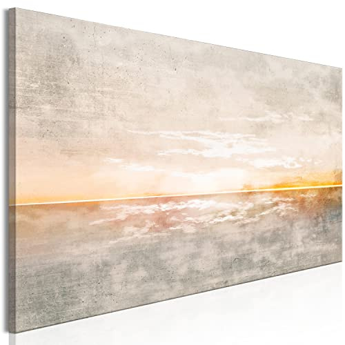murando Cuadro Acústico Paisaje puesta de sol 135x45 cm espuma acústica | absorbe el sonido aislamiento lienzo de 1 pieza Impresión Artística Decoración de Pared concreto Mar