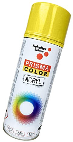 Lackspray Acryl Sprühlack Prisma Color RAL 1012 zitronengelb, 400ml + Bisomo Sticker