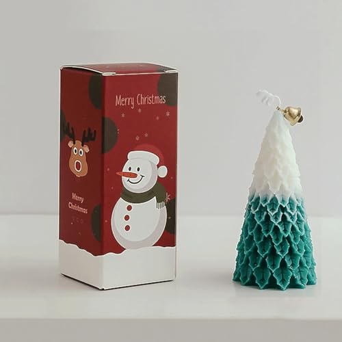 NZLTQO Christmas Tree Candles, Cedar Shaped Candle Gift Set, Soy Wax Creative Scented Candle Christmas Gifts for Home Decor Xmas Party Bedroom Table Decoration (A)