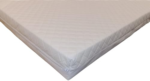 Jardins de Luxe, Baby Toddler Crib Mattress 90 x 60/120 x 60 CM [Zipped Waterproof Removable & Washable Cover] (90 x 60 x 5)