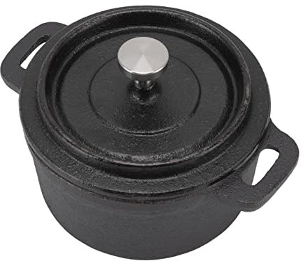 Forno olandese, doppio stile tradizionale, manico ergonomico spesso, pentola isolante in ghisa con coperchio per cottura a induzione, brunitura (diametro 20 cm)