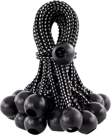 GYCAQAC 50 Pezzi Corde Elastiche con Sfere, Elastici per Teloni Durevole Portatile, Corda Elastica in Gomma, Tenditori Elastici, per teloni, manifesti, tende, gazebo, Campeggio, 15 cm