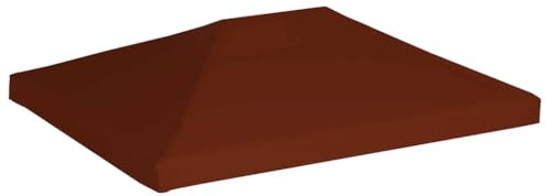 Pavillondach 310 g/m² Polyester Terrakotta 3x4 m wasserdichte Pavillonabdeckung mit Klettverschluss UV Schutz für Garten Terrasse Outdoor Schutz vor Sonne Regen