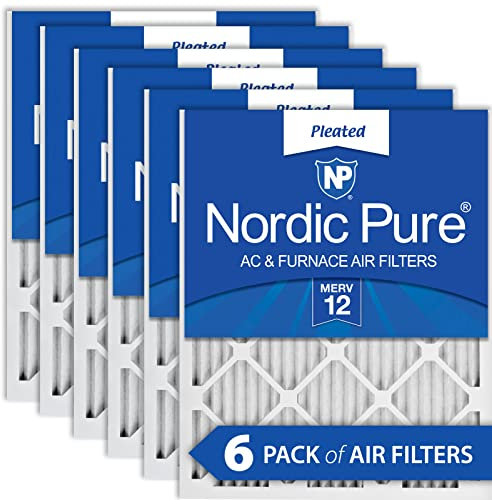Nordic Pure 16x20x1M12-6 MERV 12 Pleated Air Condition Furnace Filter, Box of 6