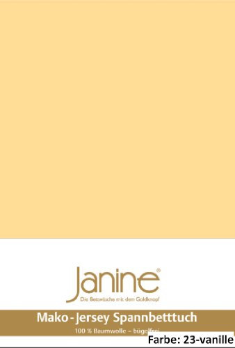 Janine Spannbettlaken Jersey 5007, Gr. 100x200 cm, Fb. 23 vanille, Mako-Feinjersey