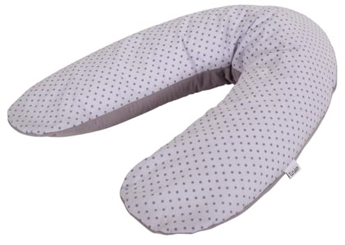 Coussin de maternité et d'allaitement éponge gris/étoiles