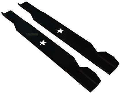 Lot de 2 lames de tracteur de gazon 53,5 cm pour AYP, Husqvarna, Roper, Partner, Viking, Electrolux, Mc Culloch avec trou 5 étoiles.