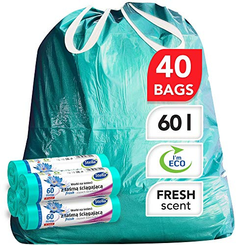 Stella Pack Sacchetti Spazzatura e ai fori, Mantengono l'odore sotto controllo, Perfetti per il bagno e la cucina, Plastica resistente e durevole