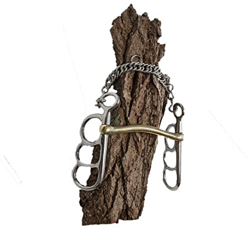 Esposita Postkandare mit 3 Ringen aus Edelstahl - Stange aus Messing, glatt und leicht gebogen 20,5cm