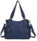 ZOCAI AngelKiss Handtasche Damen Schultertasche Multifunktionale Umhängetaschen Gewaschenes Veganes Leder Wasserdicht mit Reißver Schlusstaschen Reißverschlusstasche (Blau 2)