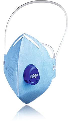 Dräger X-plore 1720 C V Masque FFP2 avec valve expiratoire fabriqué en France | Lot de 10 masques de protection respiratoires anti-poussière pour bricolage, ponçage, chantier