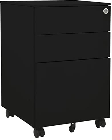 vidaXL Armario Archivador Documentos Oficina Despacho Archivos Estudio Almacenamiento Muebles Estante Decoración Acero Negro 39x45x60 cm