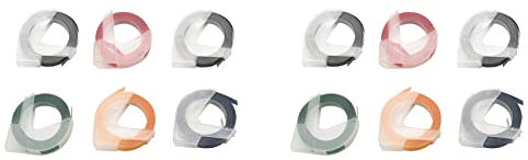 Potadak 12 x Prägeband, 9 mm, selbstklebendes 3D-Kunststoffband für Prägemaschine