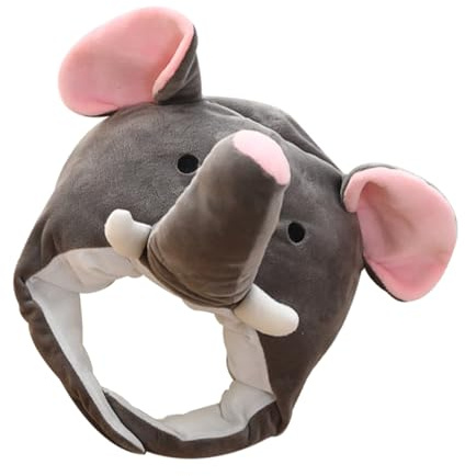 ifundom 1pezzi Copricapo Forma di Elefante Cappello da Elefante in Peluche e Accessorio Fotografico per Feste in Maschera e Cosplay Decorazioni e Forniture per Spettacoli