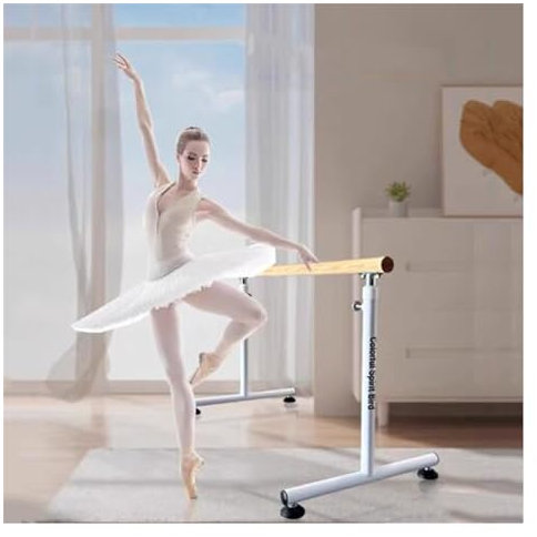 Verstellbare 80–120 cm große Ballettstange, Tanzstangen-Übungsausrüstung, mobiles freistehendes Tanzstudio, Stretching-Fitness-Barre-Stange (Farbe: Weiß, Größe: 150 cm)