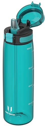 Super Sparrow Water Bottle - 1L - TouchSip Bottle - BPA-Free, Non-Toxic, Eco-Friendly - Straw Tritan Bottles for Sports, Outdoors, Camping, Travel