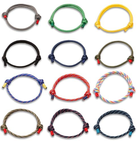 Sixfolo 12 Stück Surf Armband Herren Set Geflochtenes Seil Armband Männer Verstellbares Nautisches Armbänder Bunt Surferarmband Damen Marine Freundschaftsarmbänder für Herren Damen Männer Kinder
