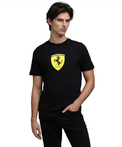 Puma Ferrari Sportswear - Maglietta da Uomo con Scudo colorato (Confezione da 1)