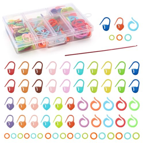 ZMDMAH 185 marqueurs pour tricot et crochet - 4 styles d'accessoires au crochet pour point