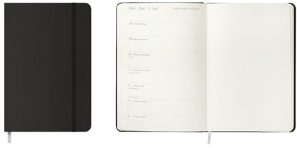 Idena 12061 – fickkalender 2026 i formatet 13 x 21 cm, 1 vecka på 1 sida, mötesplanerare i svart med gummiband, innerficka och läsband