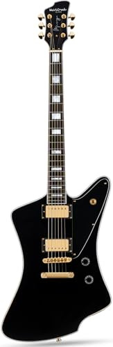 WestCreek Mirage Solid Body Electric Guitar, Mahogany Body, Maple Neck, Rosewood Fretboard, Rounded End Frets, Bone Nut (Glossy Obsidian Black)