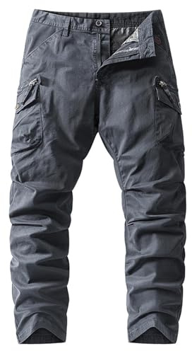 Pantalones cargo plegables para hombre, pantalones de invierno, para correr, senderismo, aventura, algodón, senderismo, ocio, trabajo, caza, elegancia, actividades al aire libre, D-gris., 36