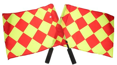 ULTECHNOVO Banderas para Árbitros de Fútbol 2 Piezas Tamaño Pequeño Cuadro, Tela Resistente, Señales Claras, Accesorio Portátil para Partidos y Entrenamientos de Fútbol