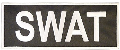 2AFTER1 SWAT stor XL 30 x 10 cm blå linje lagstiftning taktisk krok & ögla lapp