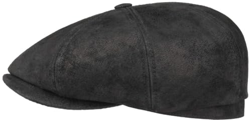 Stetson Hatteras Schirmmütze Vintageleder Herren Sommer Winter schwarz XL (60-61 cm)