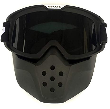 HCMAX Motocicleta Gafas de Protección con Máscara Facial Desmontable Estilo Harley Casco Equitación Gafas de Sol Regalo de San Valentín